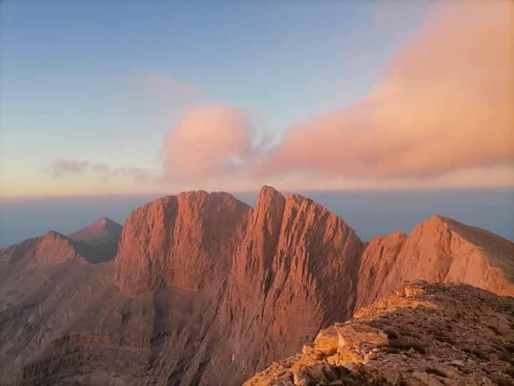 Trail and mountain landscape of Mount Olympus